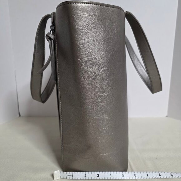 Neiman Marcus Metallic Gray Tote - Picture 5 of 10